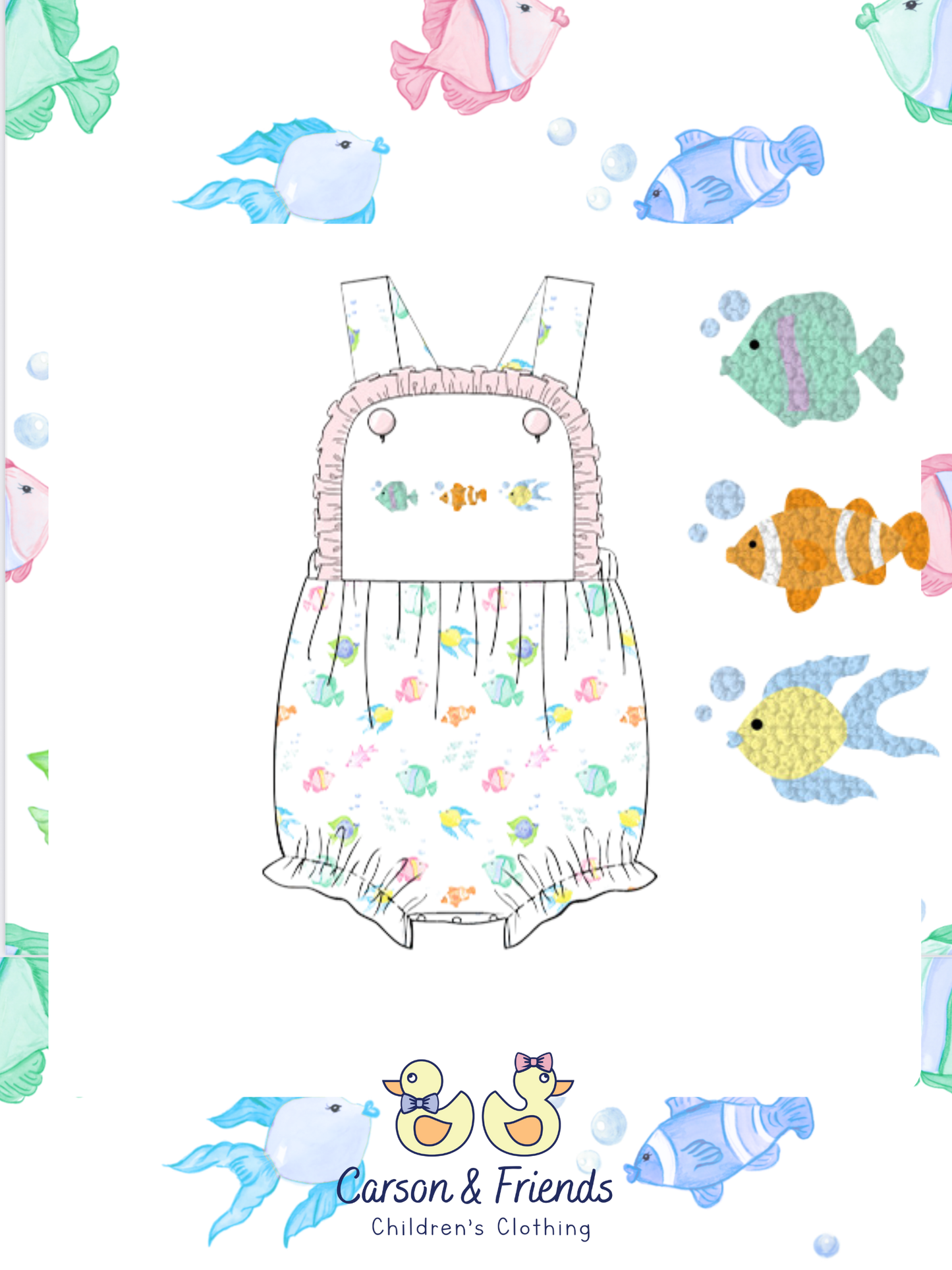 Carson and Friends French Knot Fishies Girls Bubble