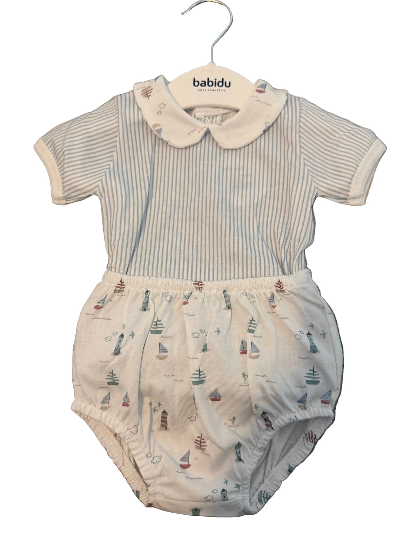 Babidu Boys Onesie and Bloomer Set- Sailboats