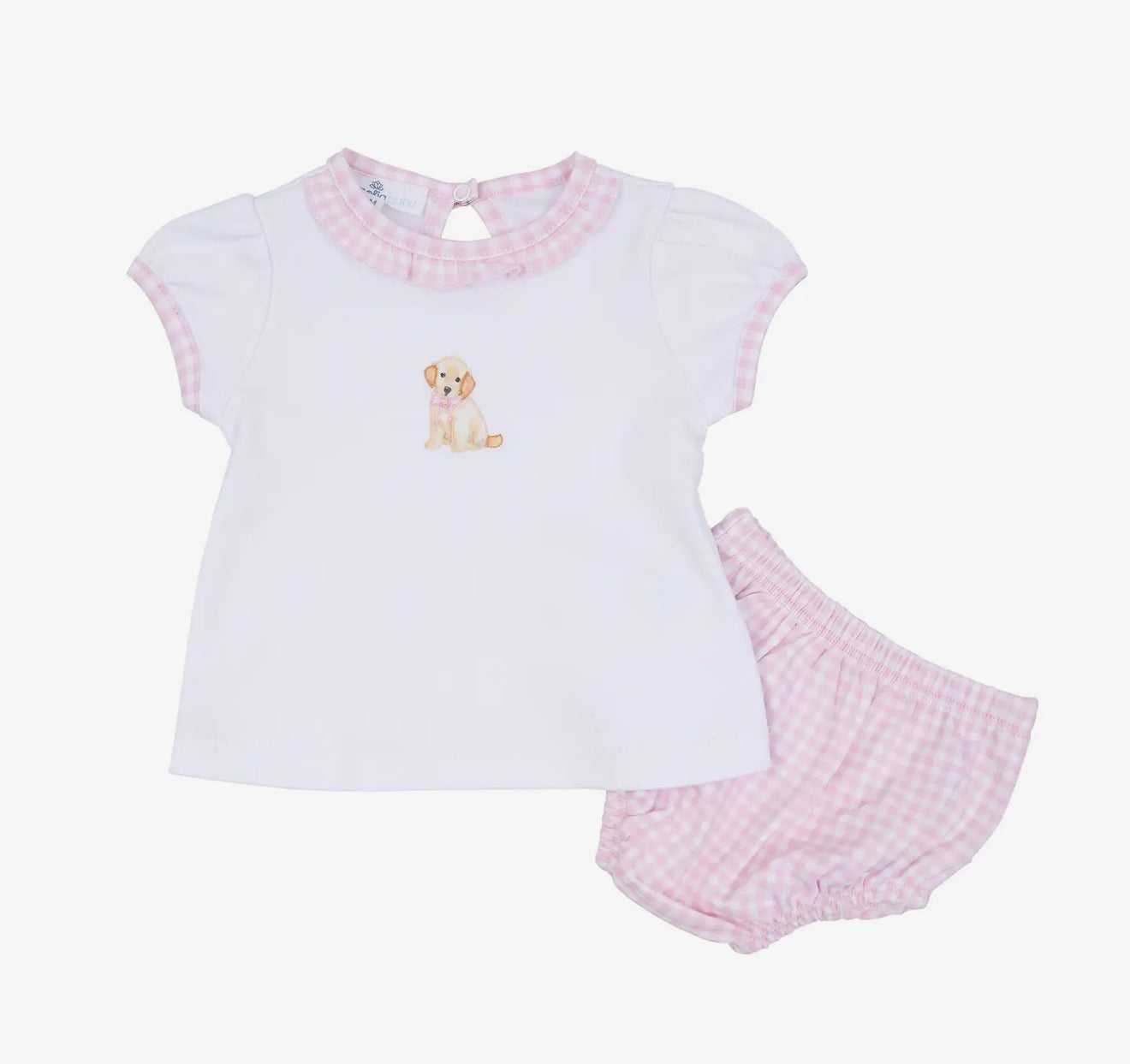 Magnolia Baby Sweet Golden Ruffle Diaper Cover Set - Pink
