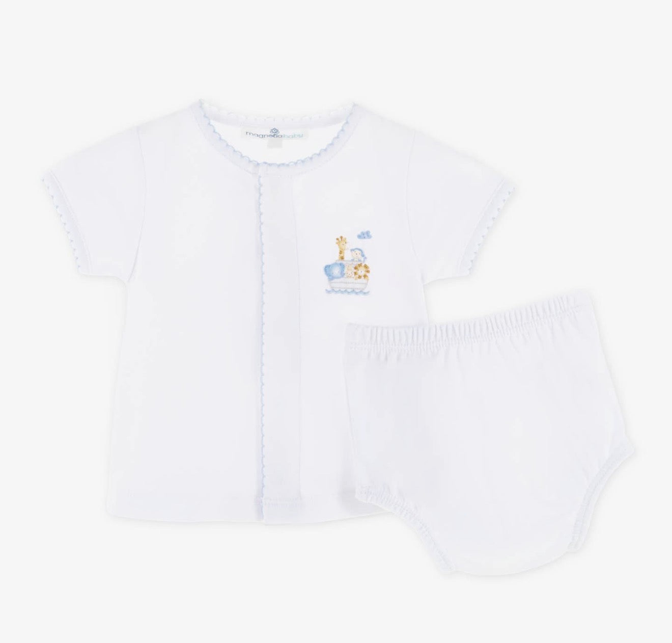 Magnolia Baby Noah’s Ark Diaper Cover Set- Blue