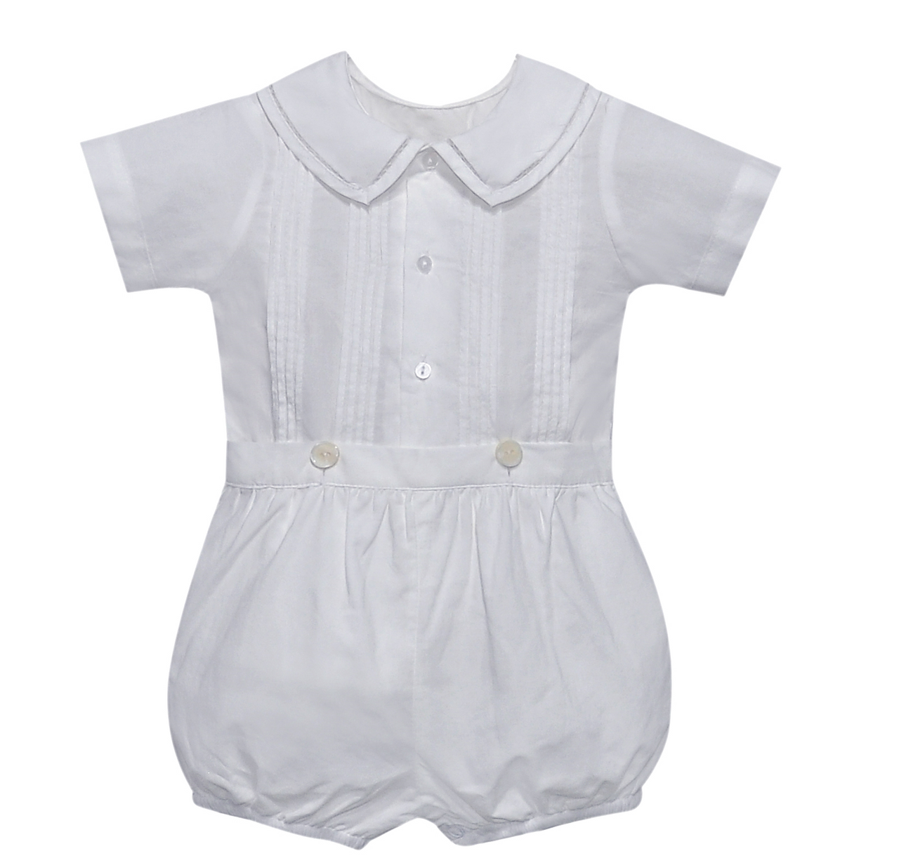 Baby Sen Joseph Button on Suit- Vintage White
