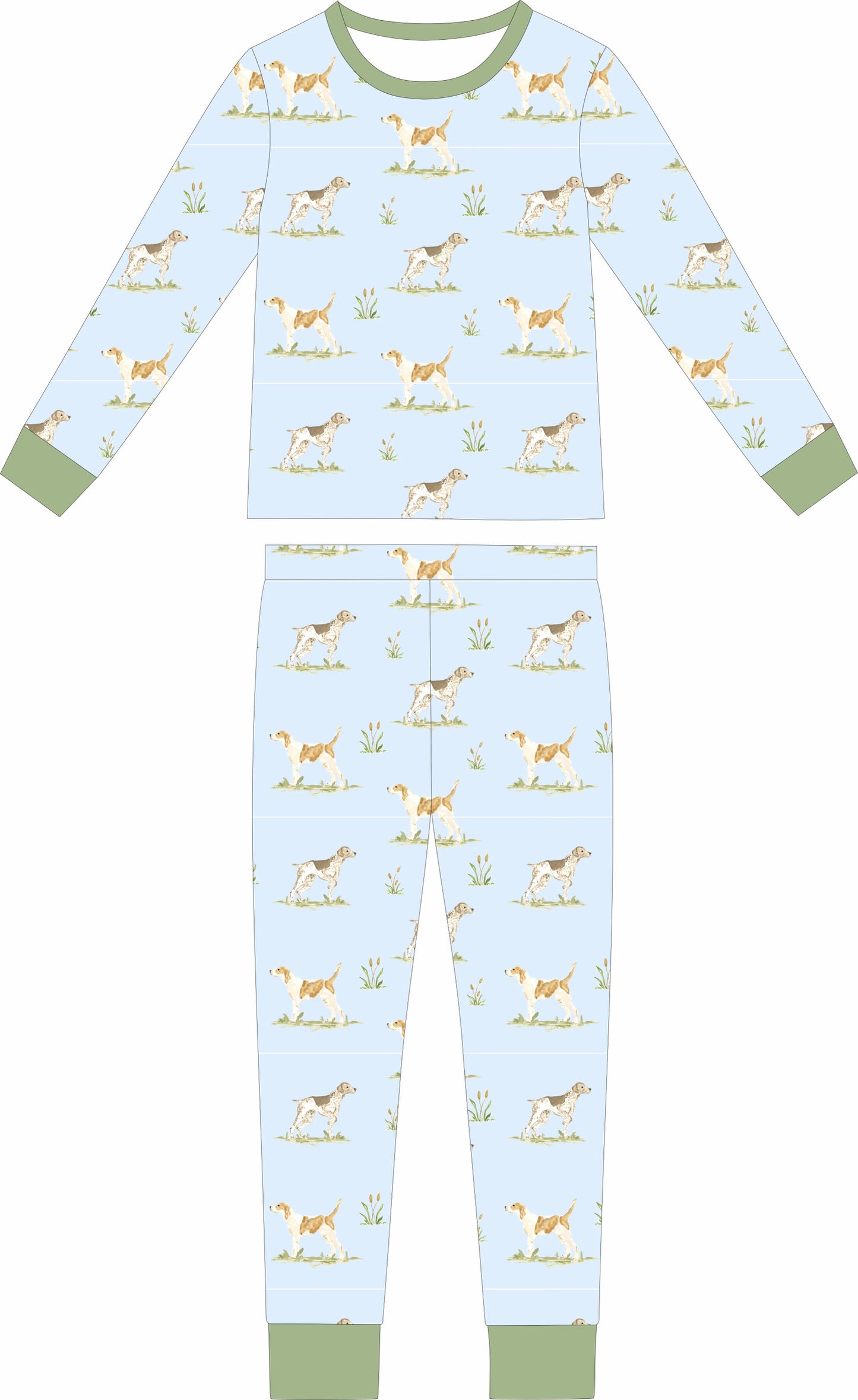 PREORDER ETA SEPTEMBER- Bamboo Viscose Pajama Set- Hunting Dogs