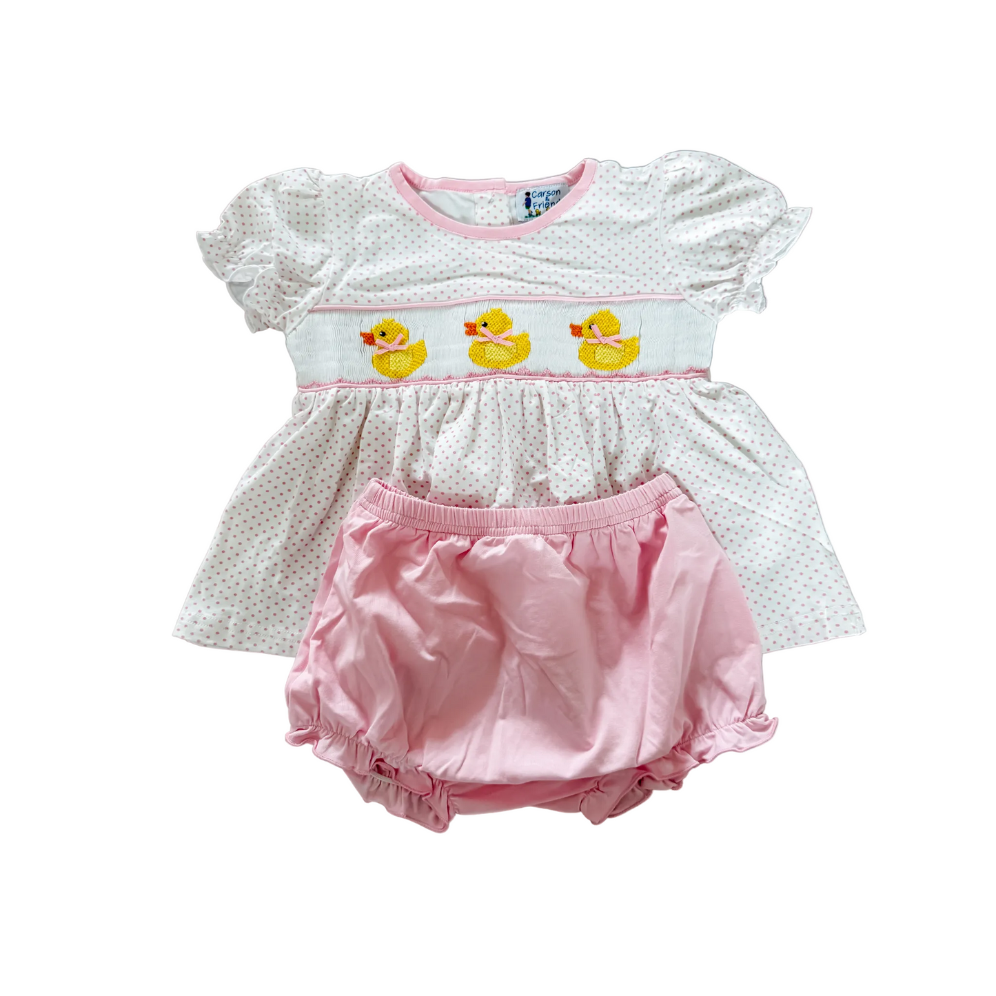 Carson and Friends Smocked Duckies Diaper Set