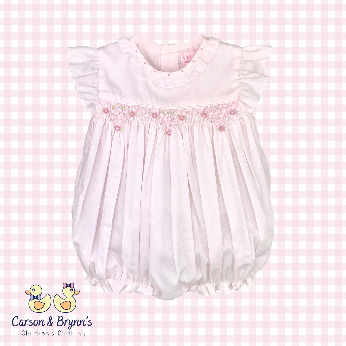 Petit Ami Flutter Sleeve Smocked Bubble