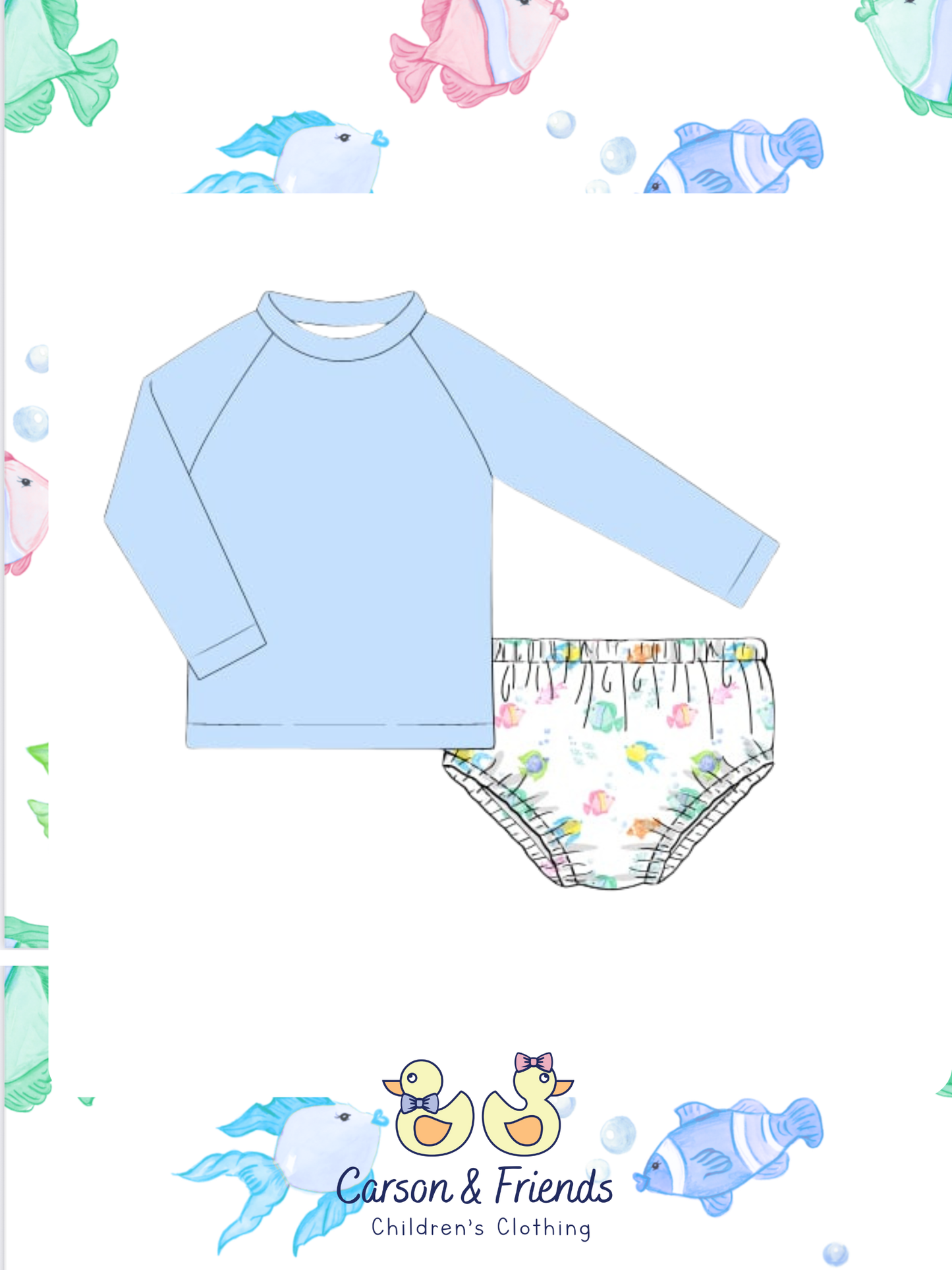 PRESALE Boys Fishy Swim Bloomer Set