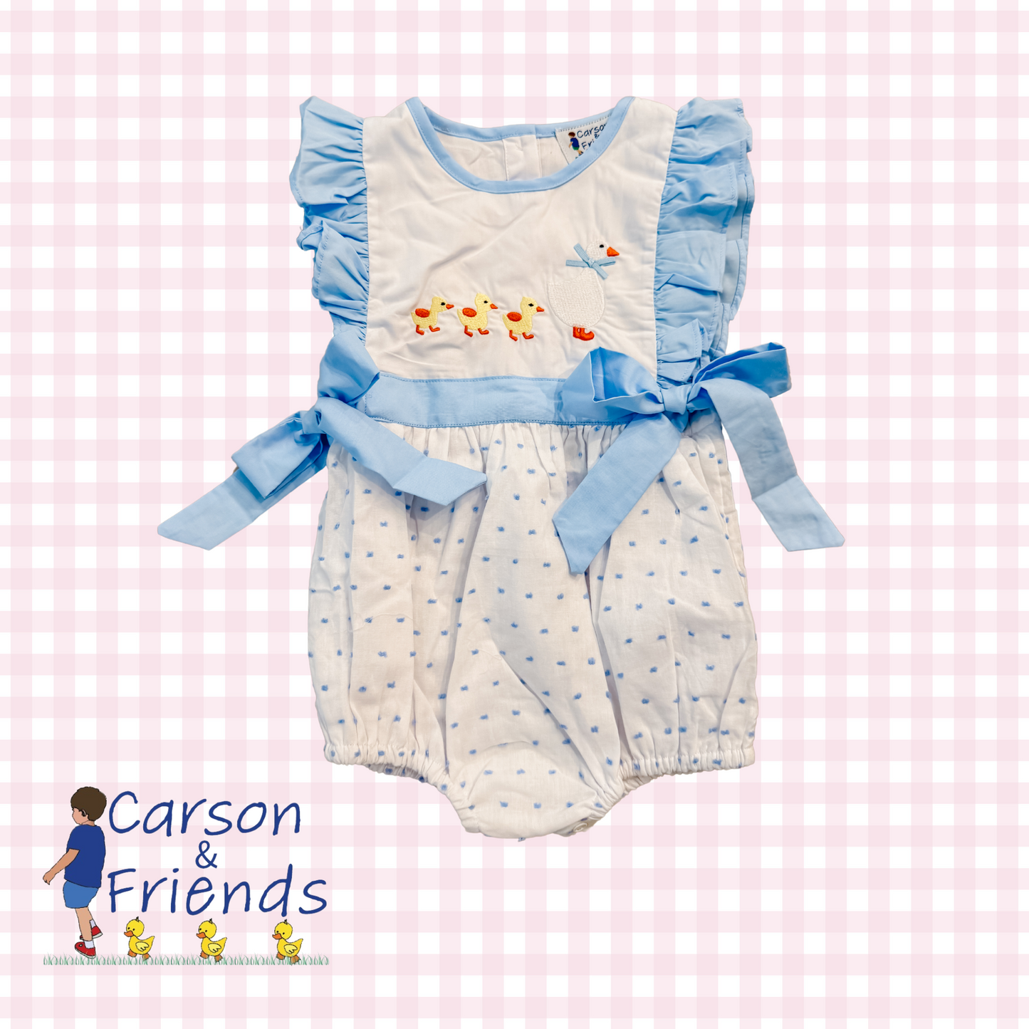 Carson and Friend Duck Duck Goose Swiss Dot Bubble