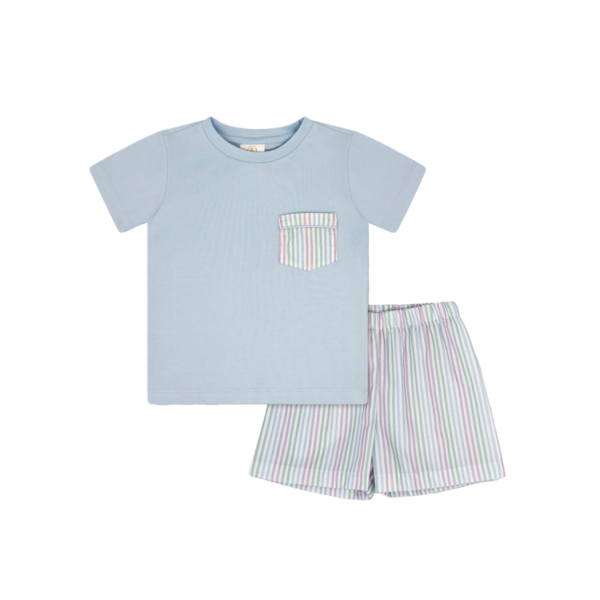 Lullaby Set Charlie Short Set - Bluffton Blue, Preppy Pinstripe