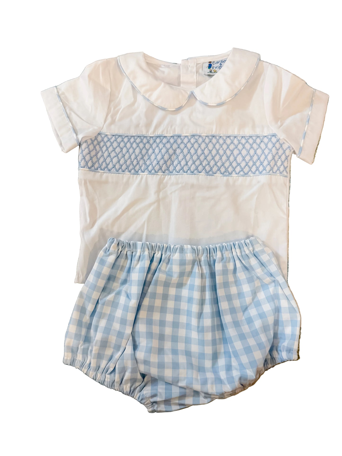 Carson and Friends Boys Smocked Diaper Set