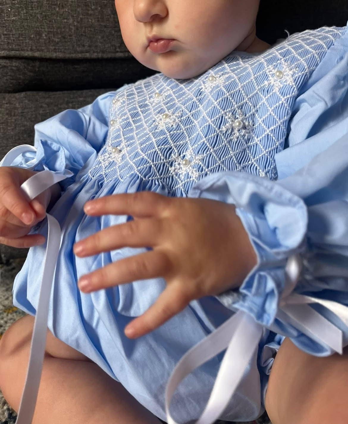 Carson & Friends Snowflakes and Pearls Smocked Bubble