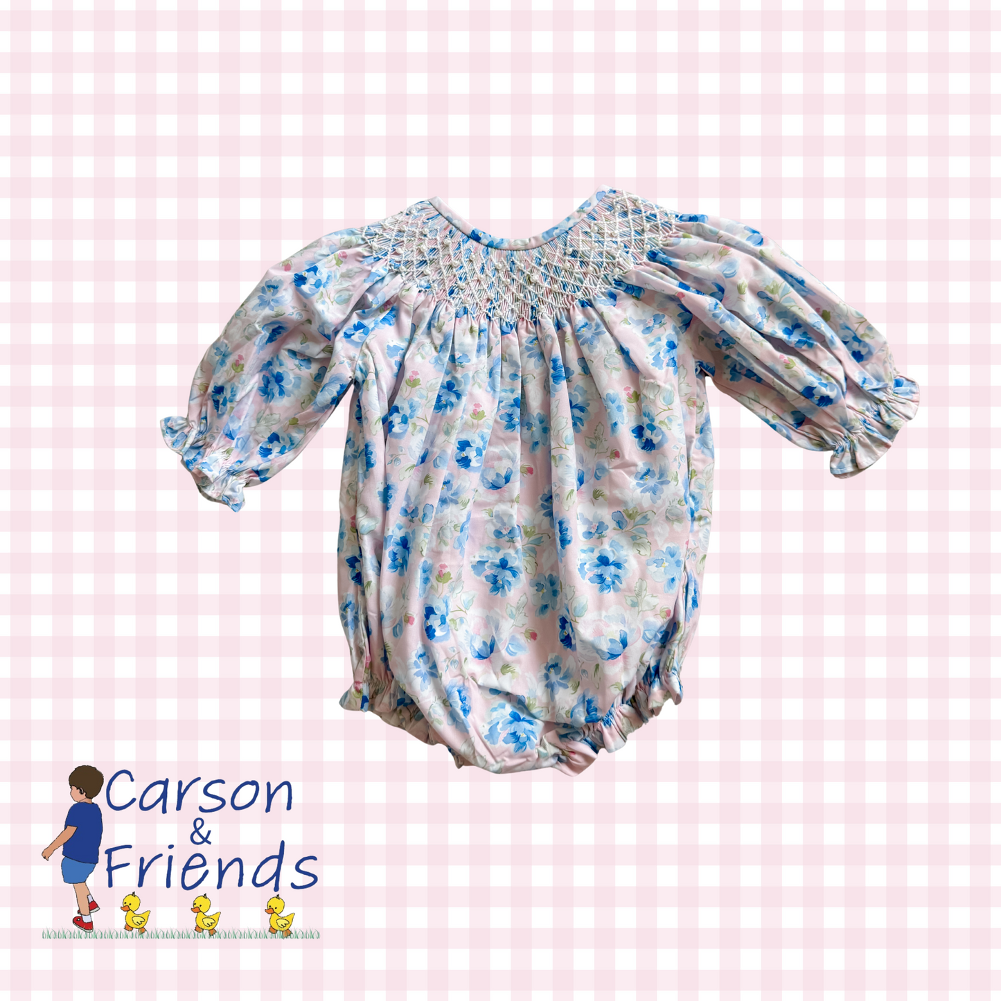 Carson and Friends Pink and Blue Floral Bubble