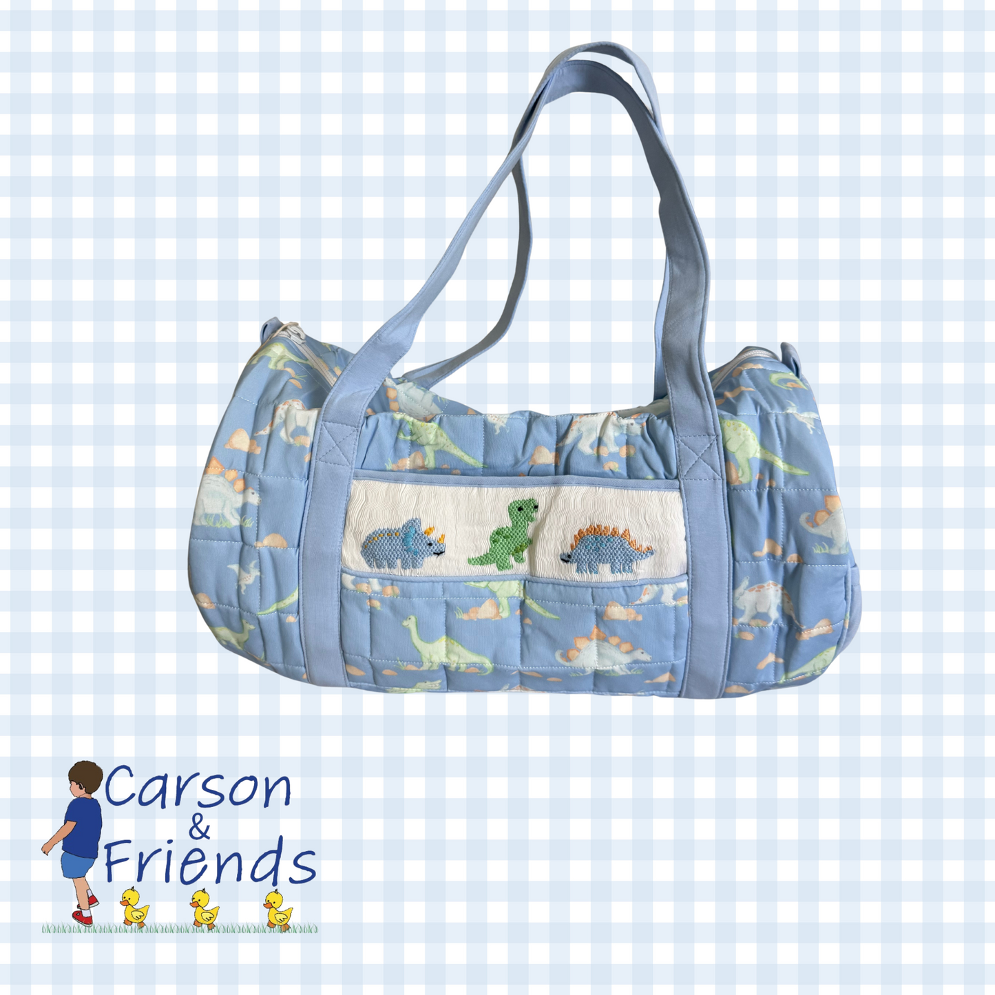 Carson and Friends Smocked Dino Duffel