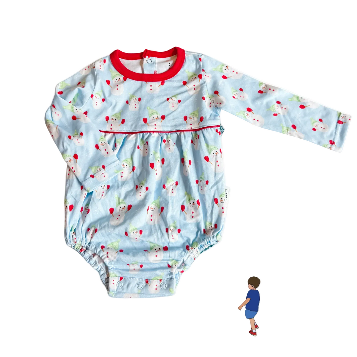 Carson and Friends Snowmen Printed Bubble- Blue