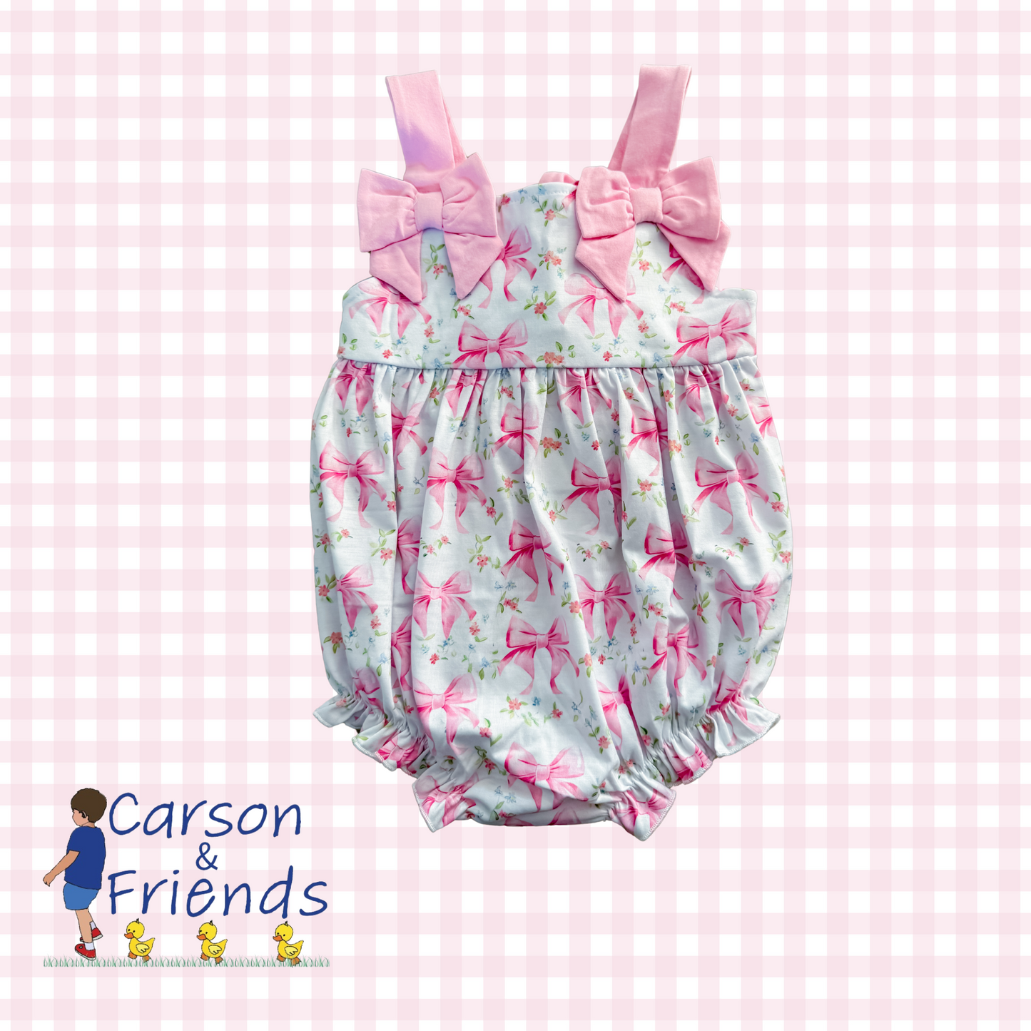 Carson and Friends Pink Bows Knit Bubble