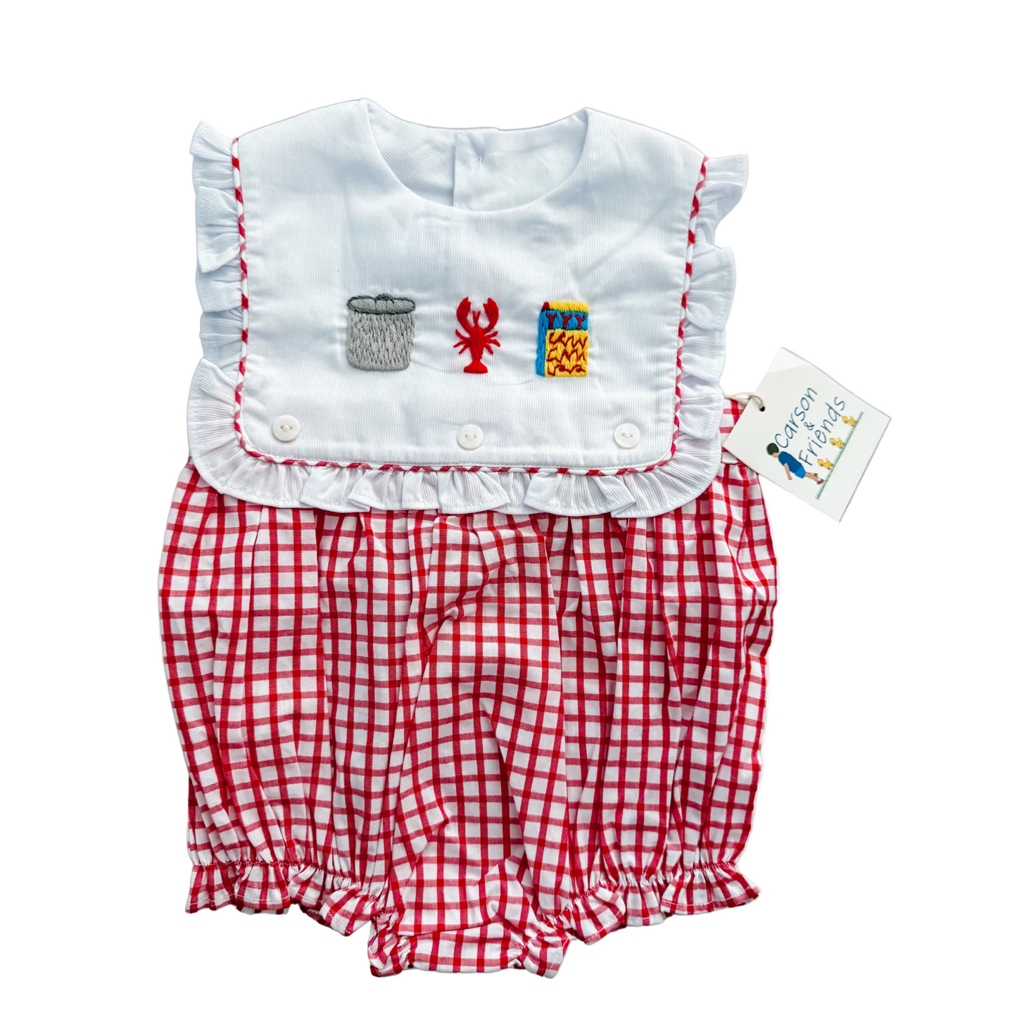 Carson and Friends Hand Embroidered Crawfish Boil Ruffle Bubble