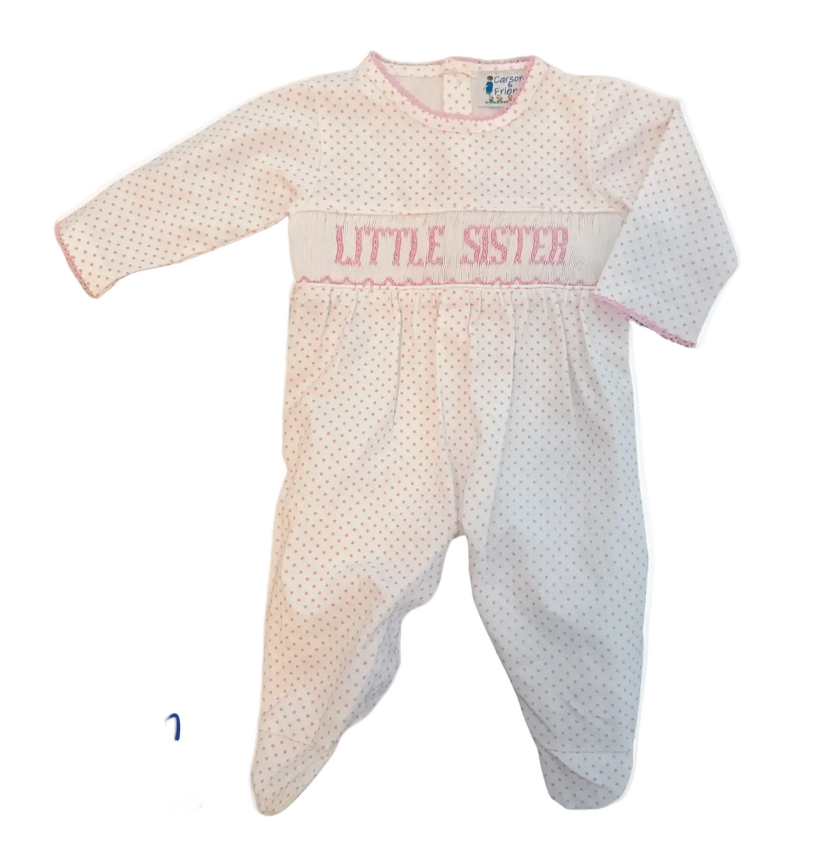 Carson and Friends “Little Sister” Smocked Footie