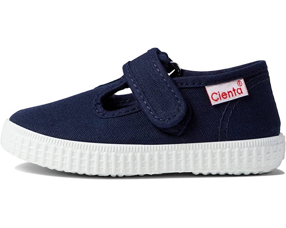 Cienta Shoes Velcro T-Strap - Navy