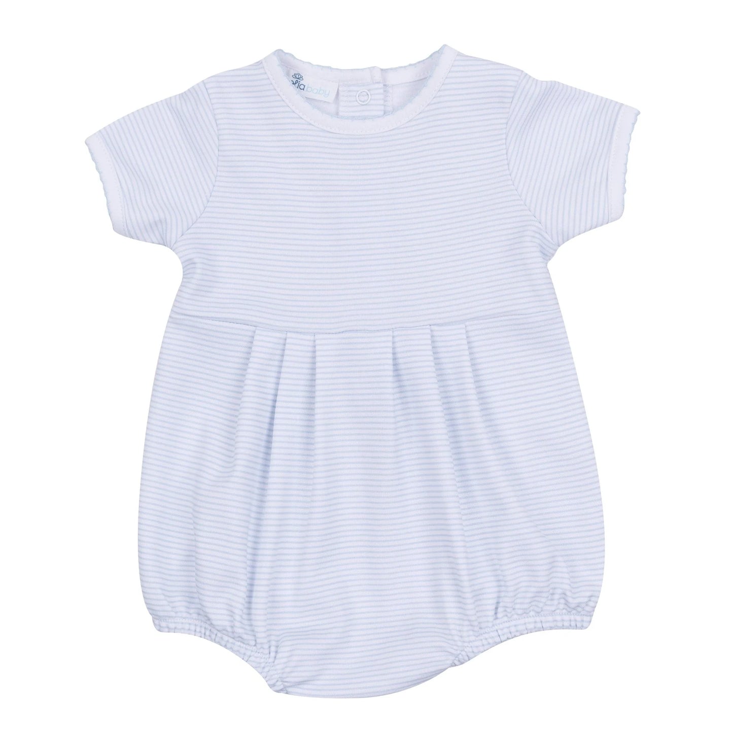 Mini Stripes Short Sleeve Bubble -Blue
