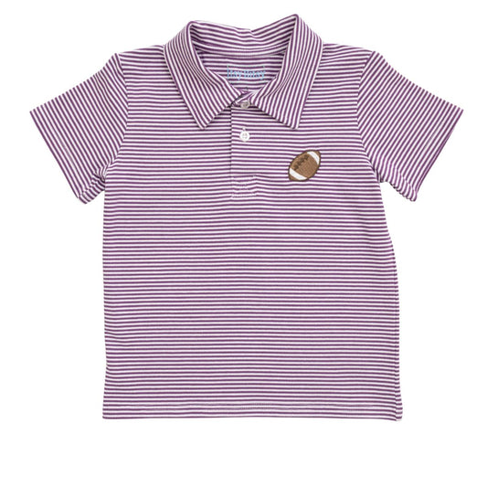 Itsy Bitsy Football Polo- Purple