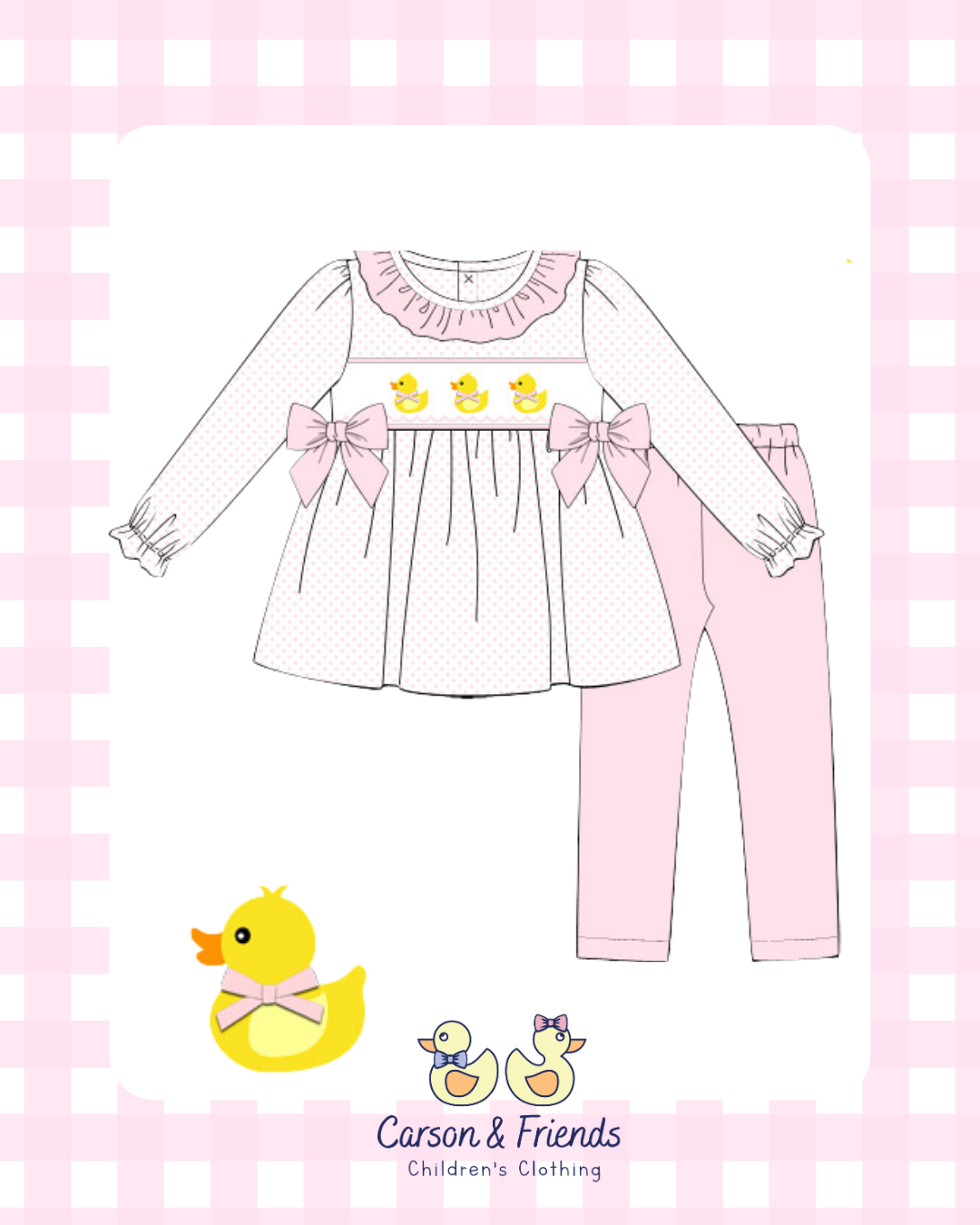 PRESALE ETA NOVEMBER- Carson and Friends Smocked Duckies Legging Set