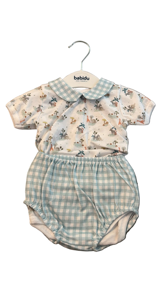 Babidu Boys Safari Onesie and Bloomers
