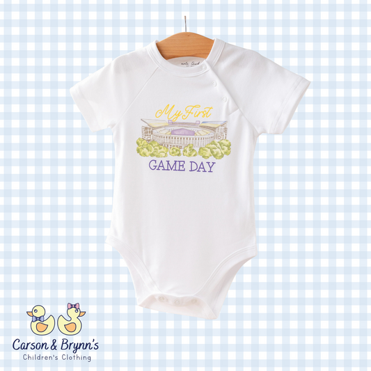 My First Game Day Organic Cotton Onesie- LSU