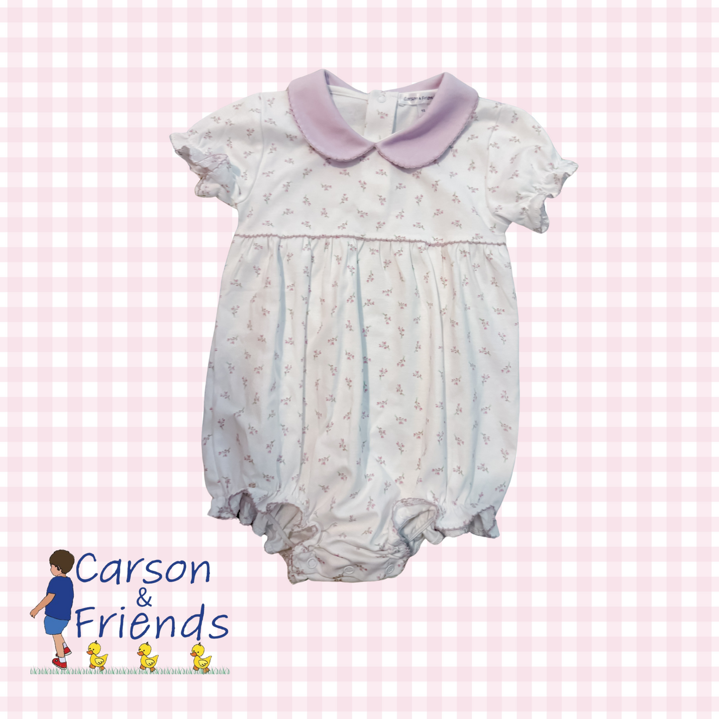 Carson and Friends Lavender Floral Pima Collared Bubble