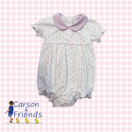 Carson and Friends Lavender Floral Pima Collared Bubble