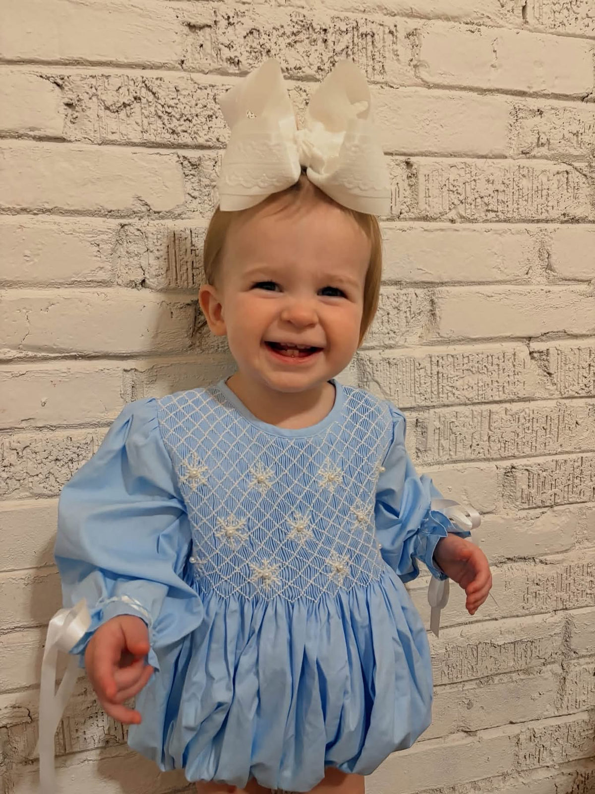 Carson & Friends Snowflakes and Pearls Smocked Bubble