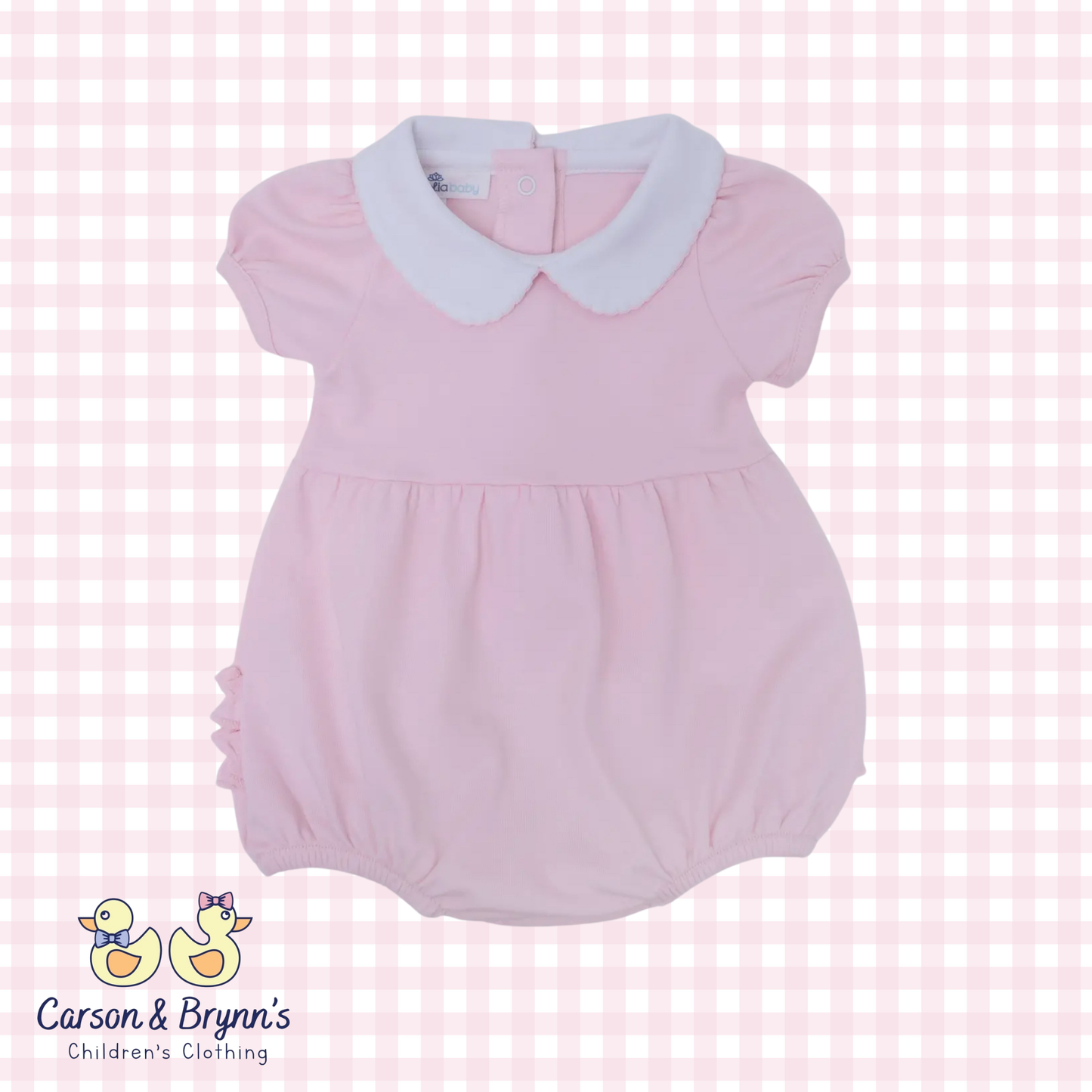 Magnolia Baby Essentials Collared Ruffle Bubble- Pink