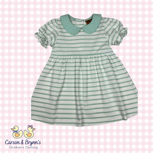 Blakely Dress- Mint Stripe