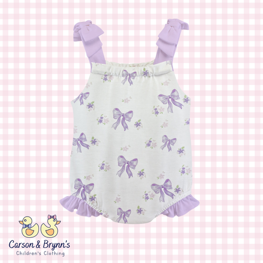 Baby Club Chic Lavender Bows Bubble with Bows