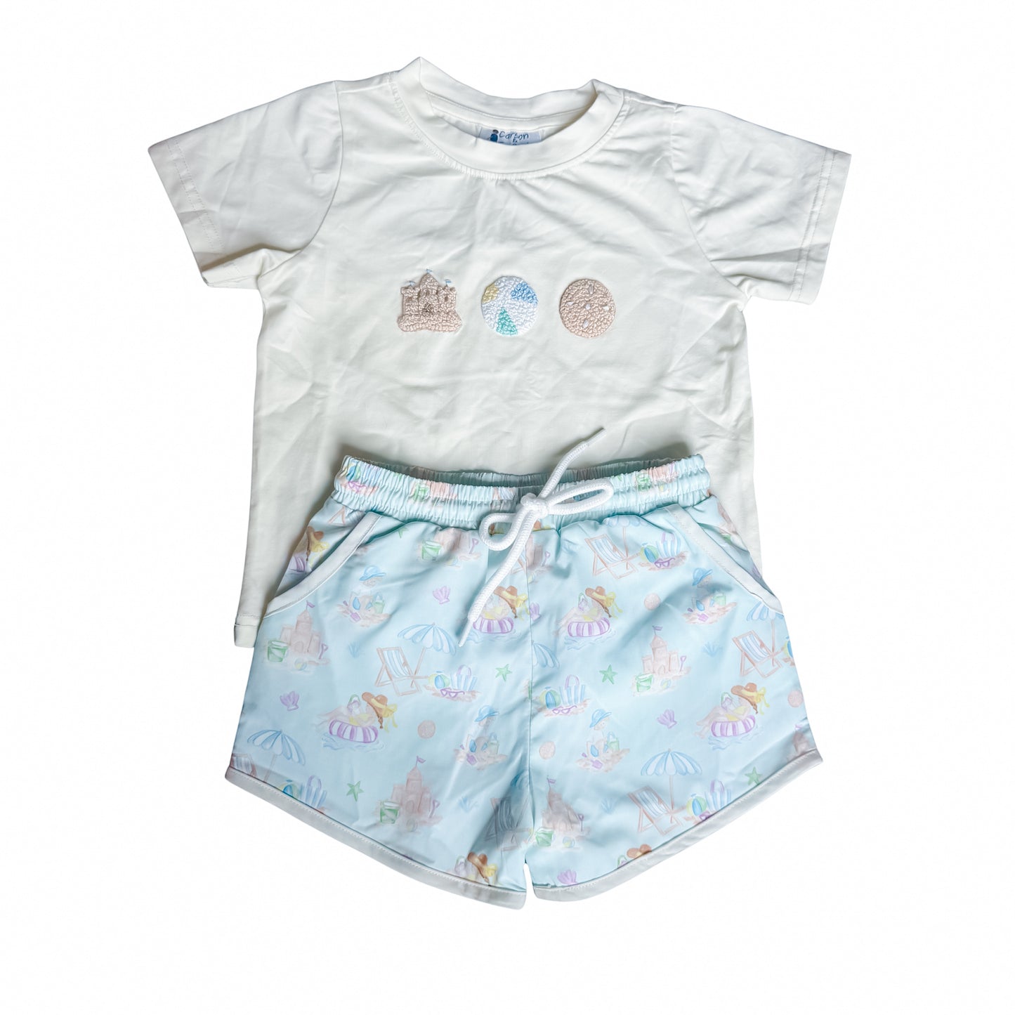 Carson and Friends Beach Days French Knot Short Set