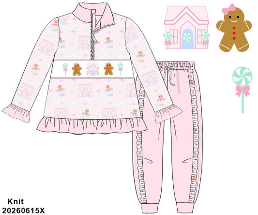 PREORDER ETA OCTOBER- Carson and Friends Gingerbread Jogger Set- Pink