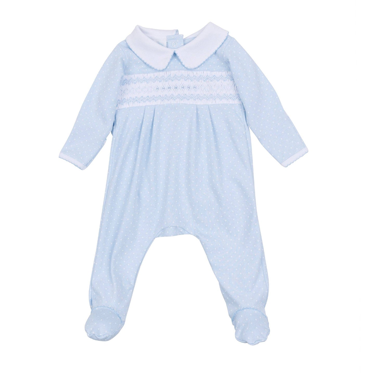 Magnolia Baby - Luca's Classics Smocked Footie - Light Blue