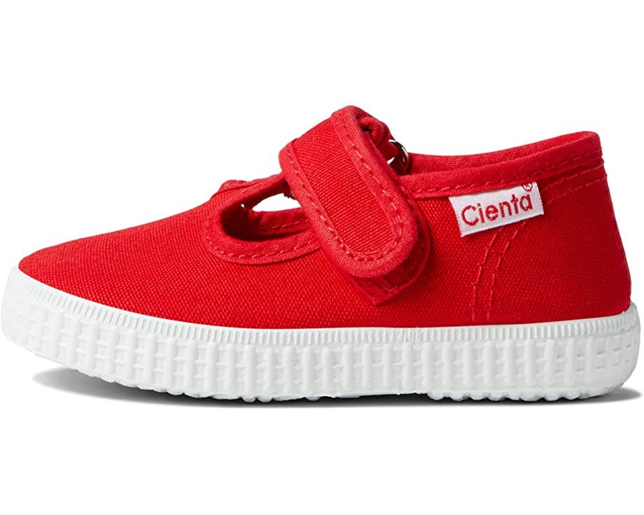 Cienta Shoes Velcro T-Strap - Red