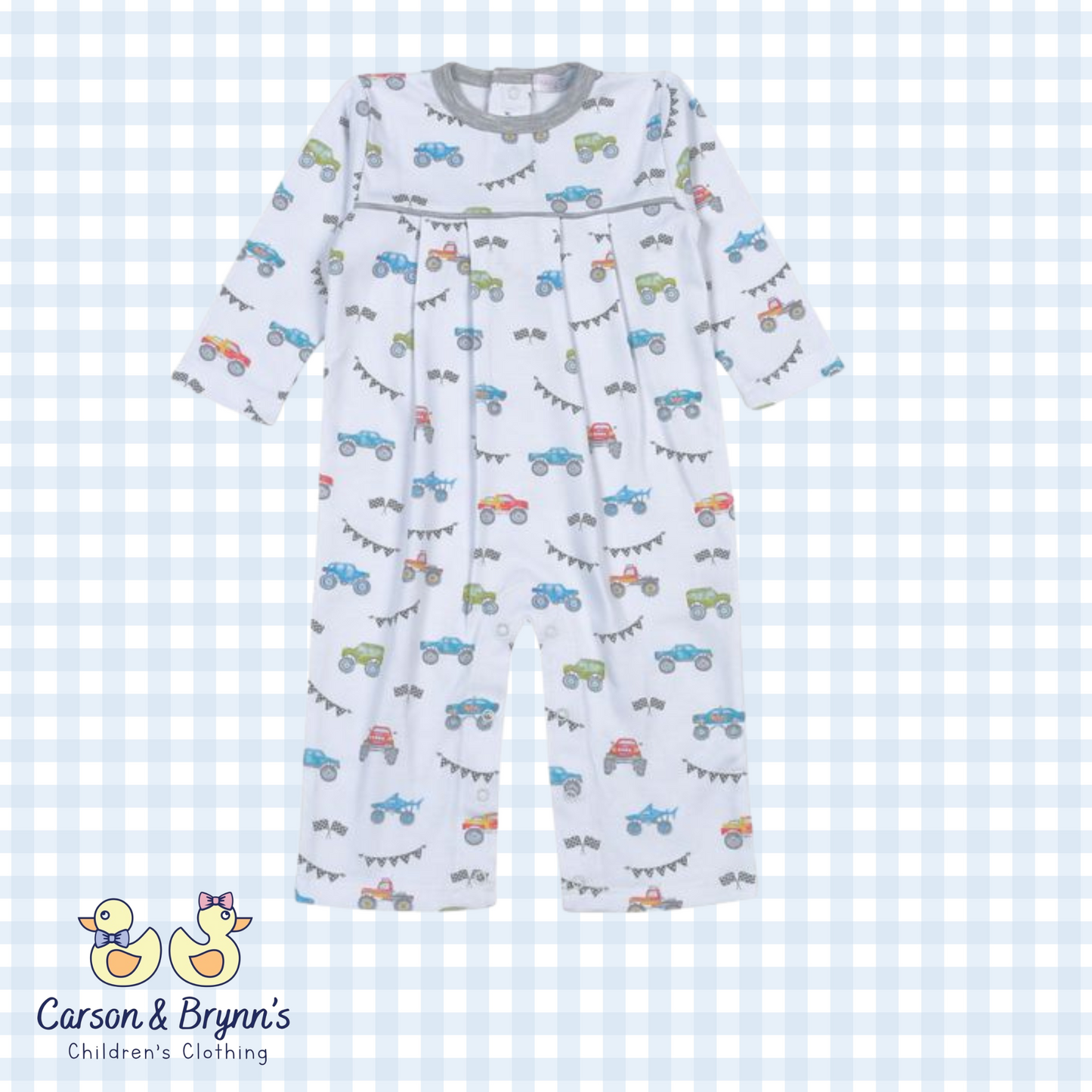 Baby Loren Monster Trucks Pima Romper