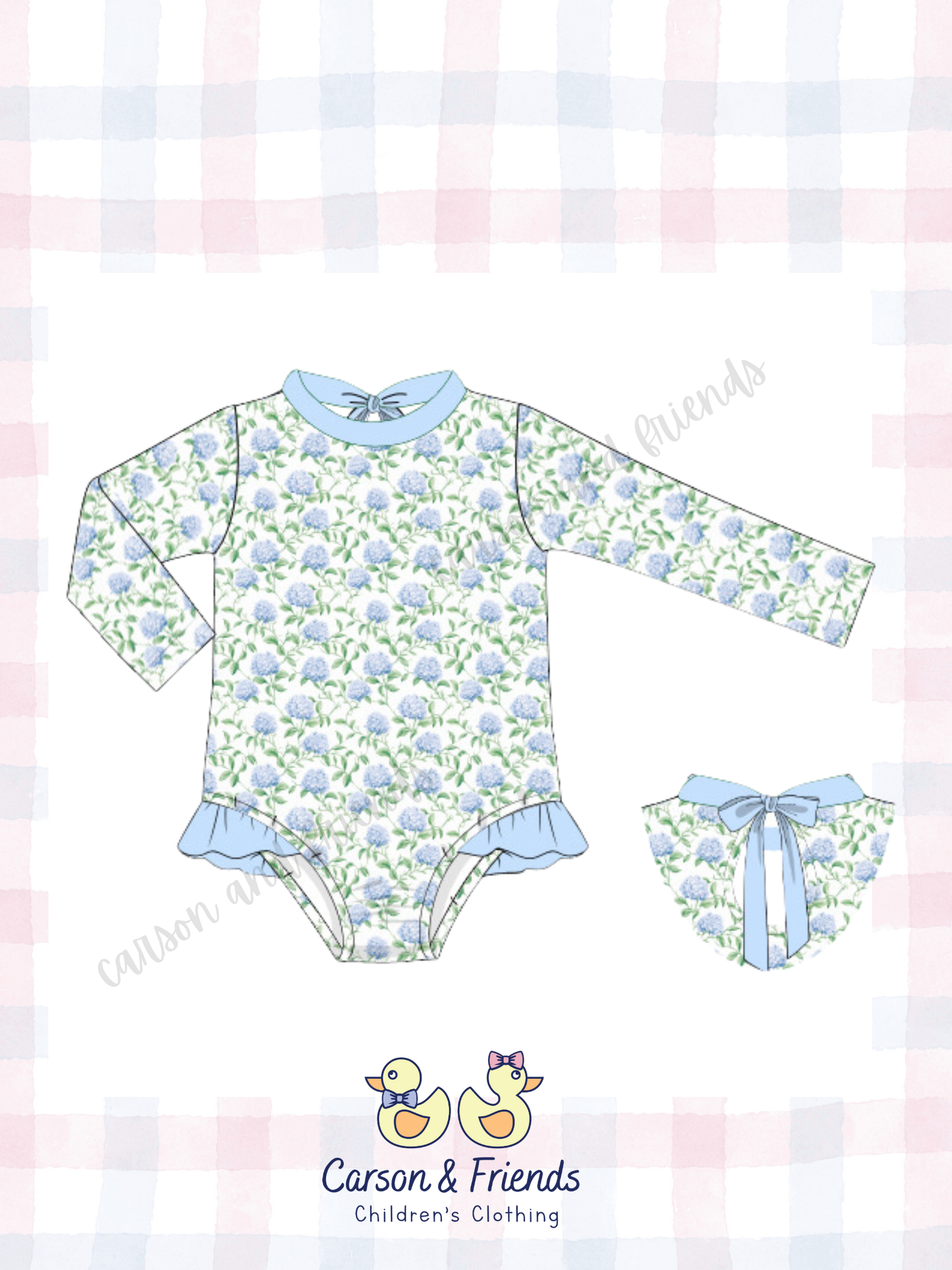 Pre-Sale ETA April- Hydrangeas One Piece Swim