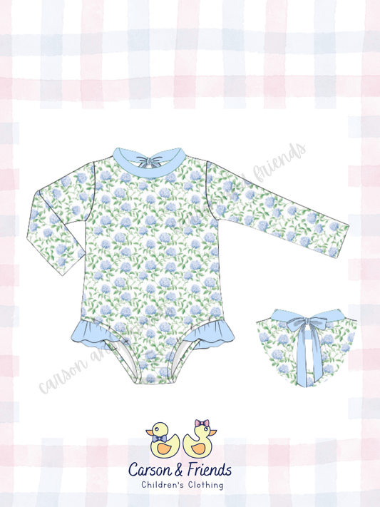 Pre-Sale ETA April- Hydrangeas One Piece Swim