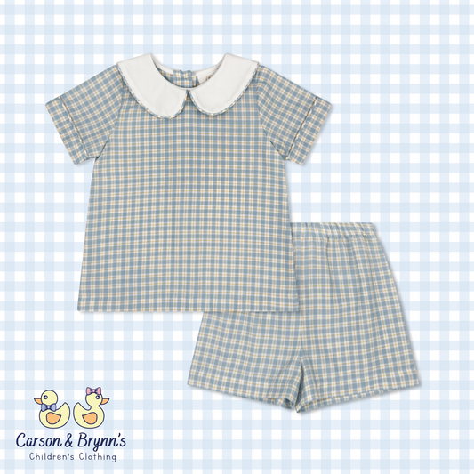 Lullaby Set Sibley Short Set- Sturbridge Plaid
