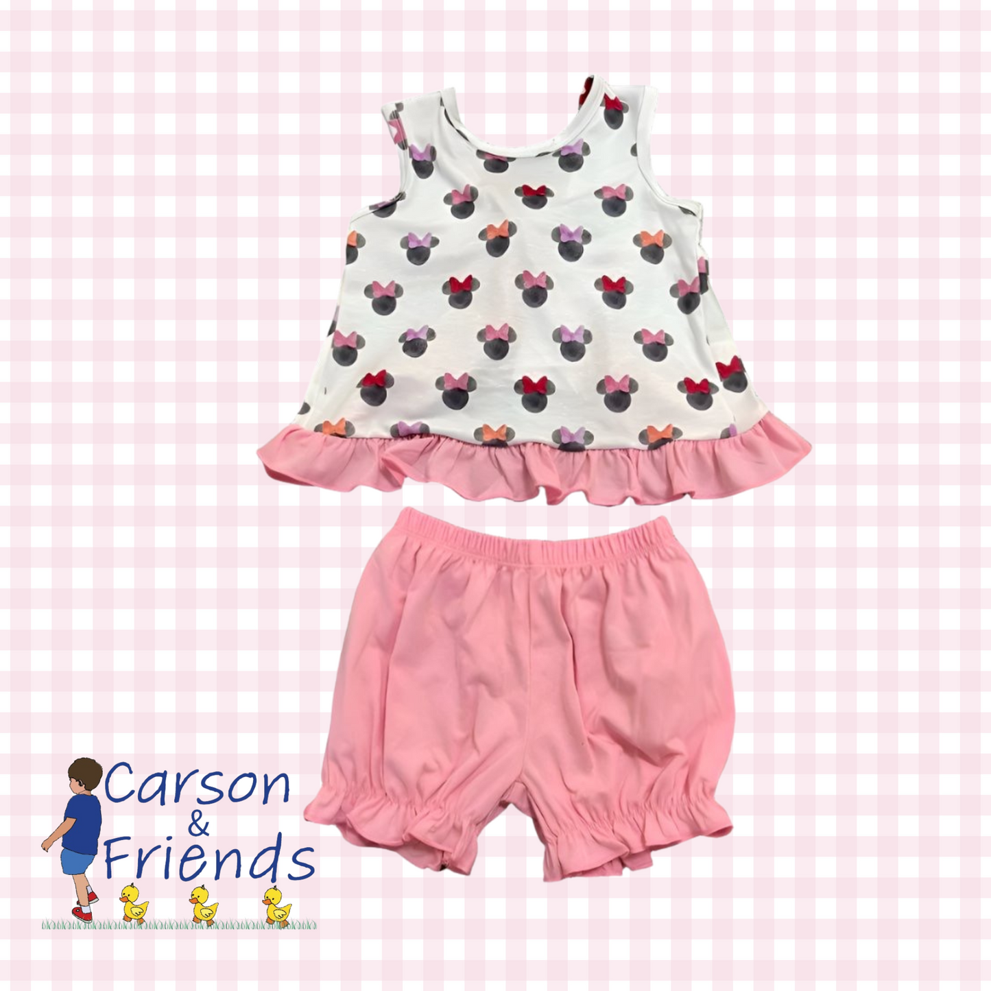 Carson and Friends Watercolor Mouse Bloomer Short Set