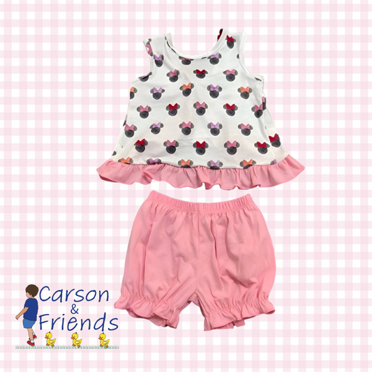 Carson and Friends Watercolor Mouse Bloomer Short Set