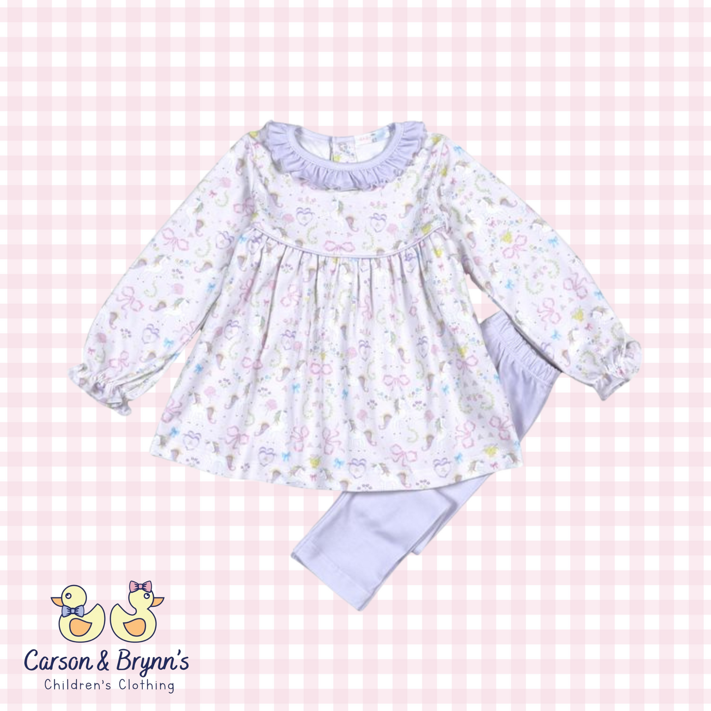 Baby Loren Unicorn Pima Pant Set