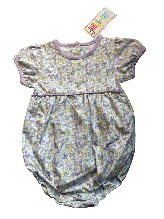 Jellybean Purple and Gold Bow Bubble