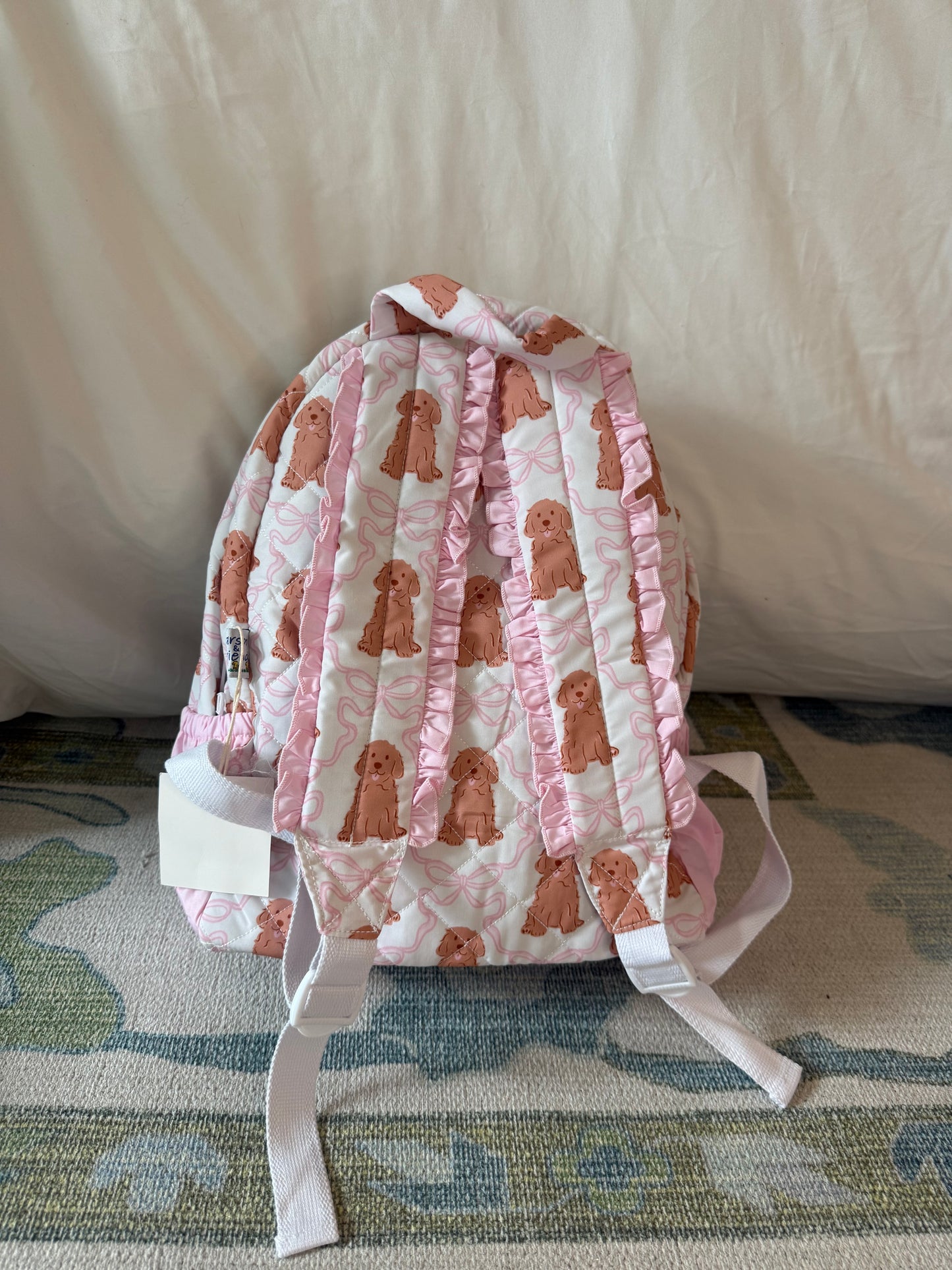 Carson and Friends Pink Goldendoodles Smocked Backpack