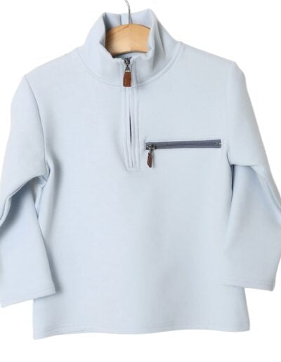Millie Jay Kingston 1/4 Zip Pullover- Light Blue