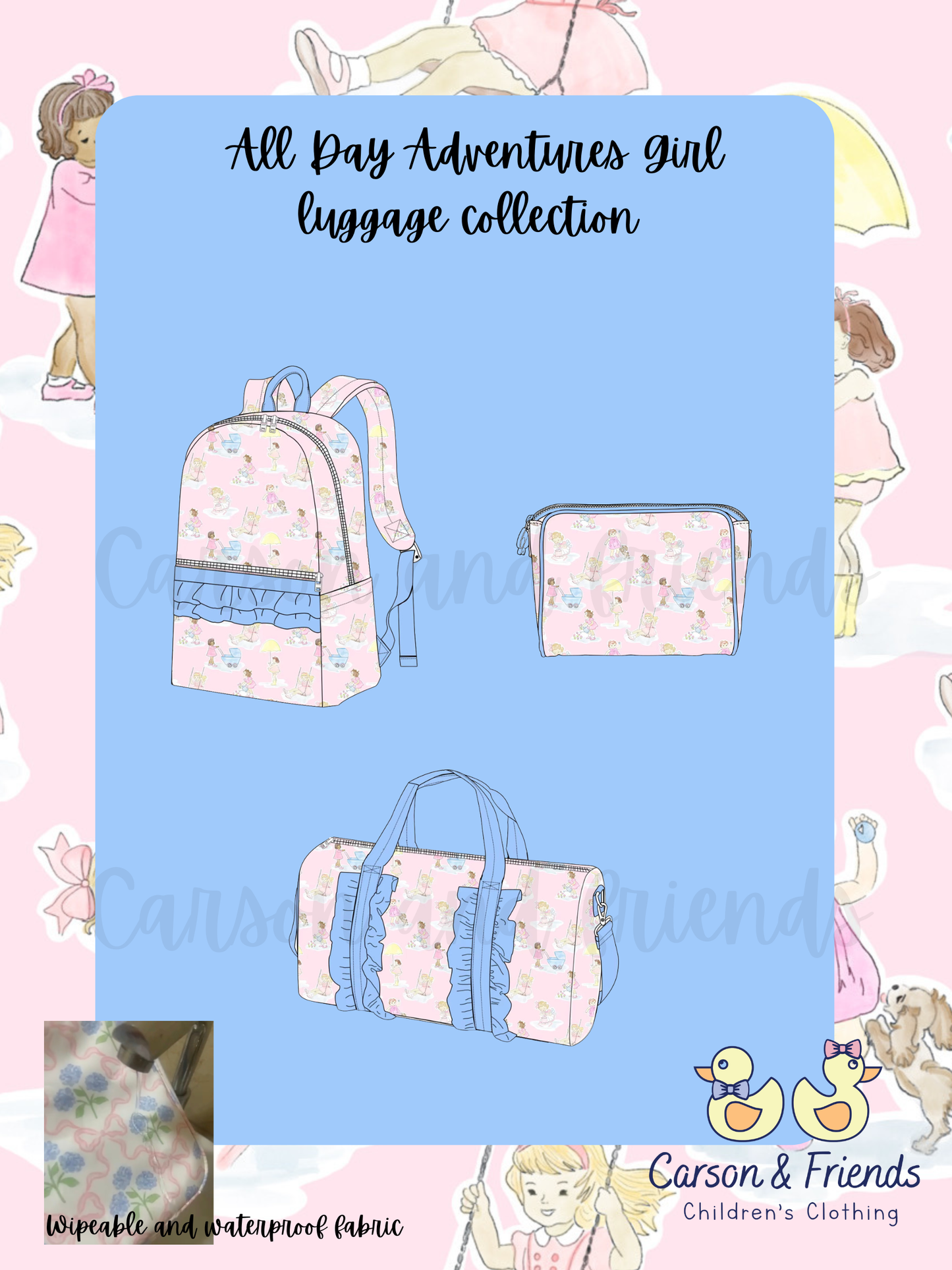 PREORDER ETA JULY 
Carson and Friends Girl's Adventures Duffel