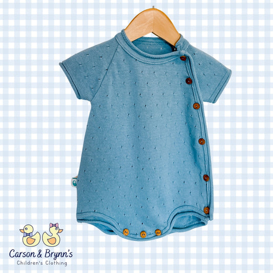 Short Sleeve Cotton Knit Bubble- English Blue