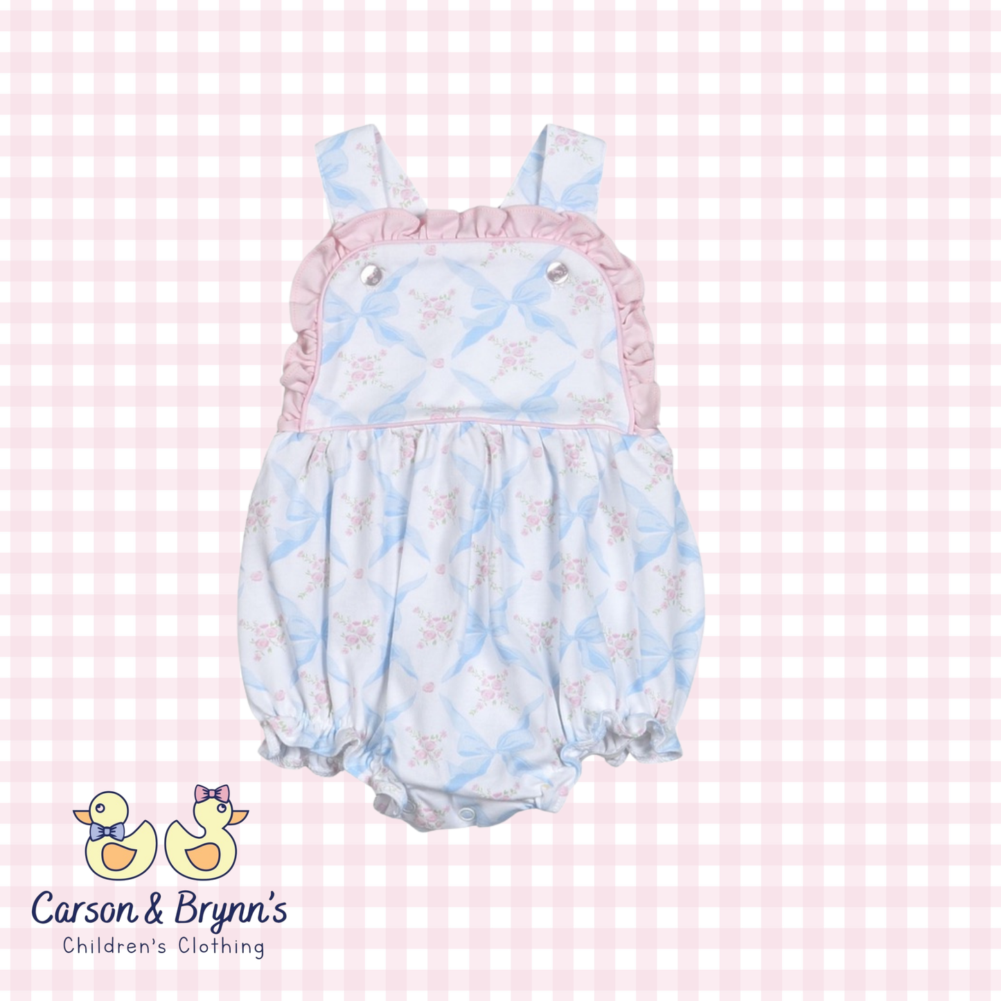 Baby Loren Blue Bows Pima Sun Bubble