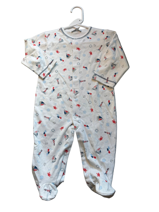 Hug Me First Nautical Snap Footie