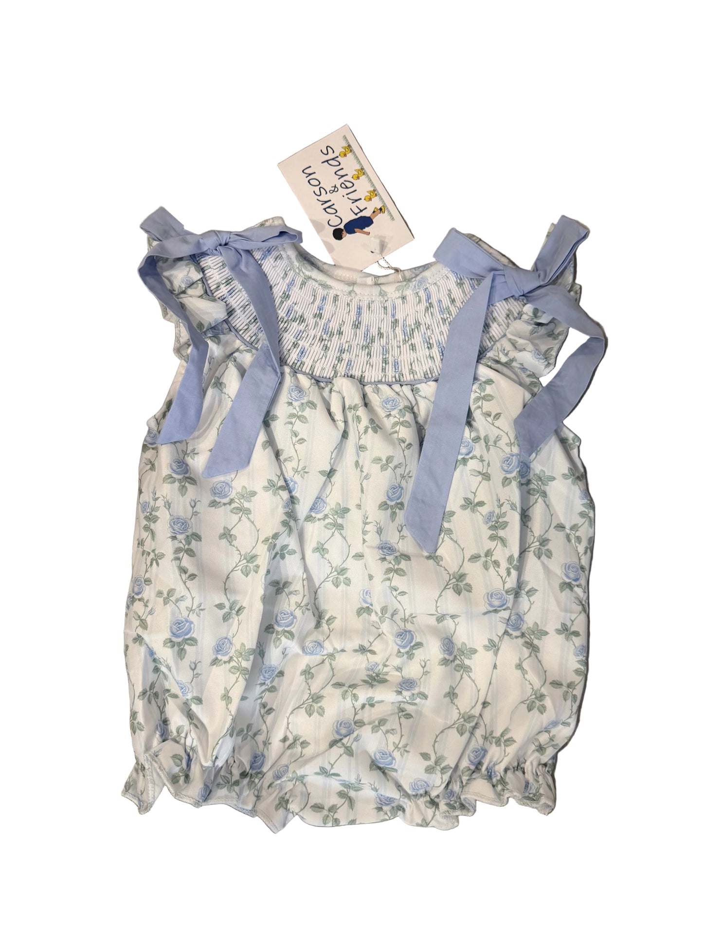 Carson and Friends Blue Rose Trellis Bubble with Bows